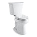 KOHLER 3989-RA-0 Highline Comfort Height Two-Piece Elongated Dual-Flush Chair Height Toilet With Right-Hand Trip Lever in White