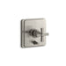 KOHLER T98757-3B-BN Pinstripe Rite-Temp(R) Pressure-Balancing Valve Trim With Diverter And Grooved Cross Handle, Valve Not Included in Vibrant Brushed Nickel