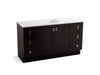 KOHLER K-99536-TK-1WU Poplin 60" bathroom vanity cabinet with toe kick, 2 doors and 6 drawers