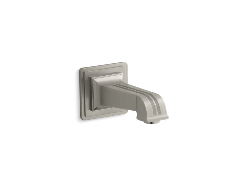 KOHLER 13139-B-BN Pinstripe Wall-Mount 6-7/8" Non-Diverter Bath Spout in Vibrant Brushed Nickel