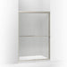 KOHLER 709063-L-MX Gradient Sliding Shower Door, 70-1/16" H X 47-5/8" W, With 1/4" Thick Crystal Clear Glass in Matte Nickel