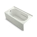 KOHLER K-1357-GLAW-NY Devonshire 60" x 32" alcove BubbleMassage(TM) Air Bath with Bask heated surface, integral apron, integral flange and left-hand drain