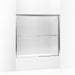 KOHLER 702202-L-SHP Fluence Sliding Bath Door, 55-3/4" H X 54 - 57" W, With 1/4" Thick Crystal Clear Glass in Bright Polished Silver