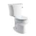 KOHLER 3948-TR-0 Wellworth Two-Piece Elongated 1.28 Gpf Toilet With Right-Hand Trip Lever, Tank Cover Locks And 14" Rough-In in White