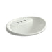 KOHLER K-2839-4 Tides Drop-in bathroom sink with 4" centerset faucet holes