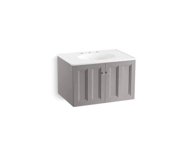 KOHLER K-99515-1WT Damask 30" wall-hung bathroom vanity cabinet with 2 doors