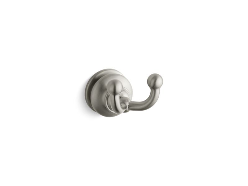 KOHLER 12153-BN Fairfax Double Robe Hook in Vibrant Brushed Nickel
