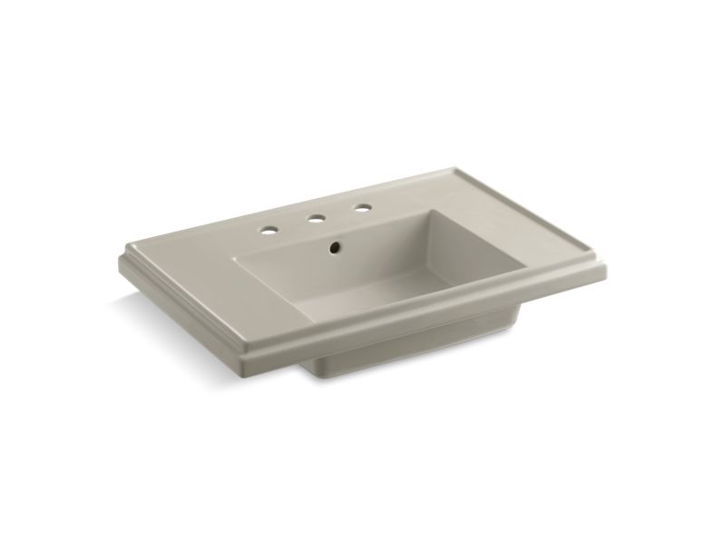 KOHLER K-2758-8-G9 Tresham 30" pedestal bathroom sink basin with 8" widespread faucet holes
