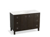 KOHLER K-99509-LG-1WC Jacquard 48" bathroom vanity cabinet with furniture legs, 2 doors and 6 drawers