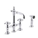 KOHLER K-76520-3M Artifacts Deck-mount bridge bar sink faucet with prong handles and sidespray
