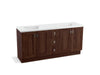 KOHLER K-99538-TK-1WE Poplin 72" bathroom vanity cabinet with toe kick, 4 doors and 3 drawers