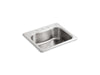 KOHLER K-3362-4 Staccato 25" x 22" x 8-5/16" top-mount single-bowl kitchen sink with 4 faucet holes