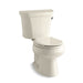 KOHLER 3997-RZ-47 Wellworth Two-Piece Round-Front 1.28 Gpf Toilet With Right-Hand Trip Lever, Tank Cover Locks, And Insulated Tank in Almond