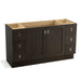 KOHLER K-99536-TK-1WC Poplin 60" bathroom vanity cabinet with toe kick, 2 doors and 6 drawers