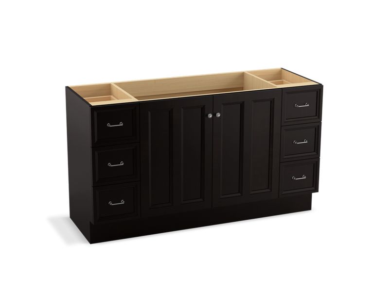 KOHLER K-99523-TK-1WU Damask 60" bathroom vanity cabinet with toe kick, 2 doors and 6 drawers