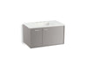 KOHLER K-99543-L-1WT Jute 36" wall-hung bathroom vanity cabinet with 1 door and 1 drawer on left