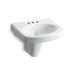 KOHLER 2035-4 Pinoir Wall-mount bathroom sink with 4" centerset faucet holes