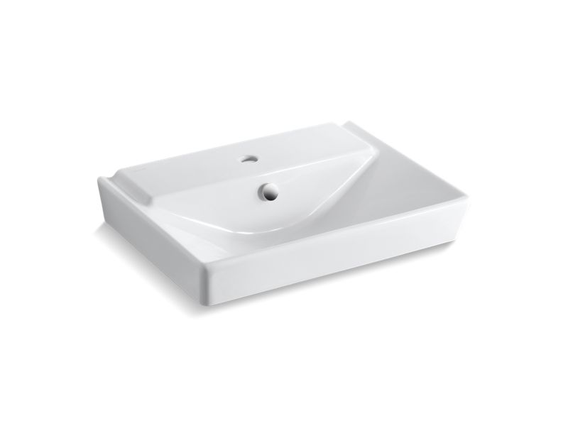 KOHLER 5027-1-0 R?¬ve 23" Pedestal Bathroom Sink Basin With Single Faucet Hole in White