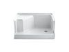 KOHLER K-9488 Memoirs 48" x 36" single threshold right-hand drain shower base with integral seat at left