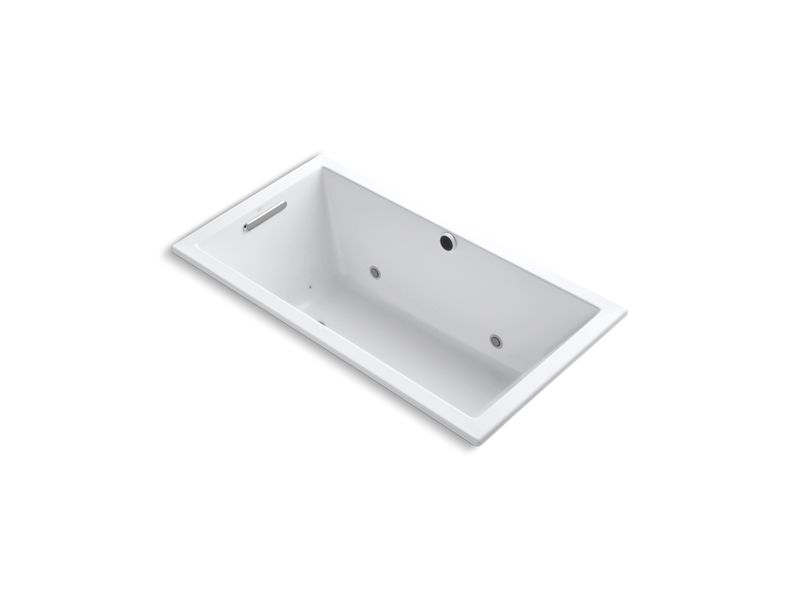 KOHLER K-1168-GCR-0 Underscore Rectangle 60" x 32" drop-in BubbleMassage(TM) Air Bath with chromatherapy