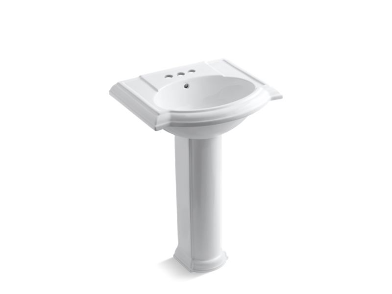 KOHLER 2286-4 Devonshire 24" pedestal bathroom sink with 4" centerset faucet holes