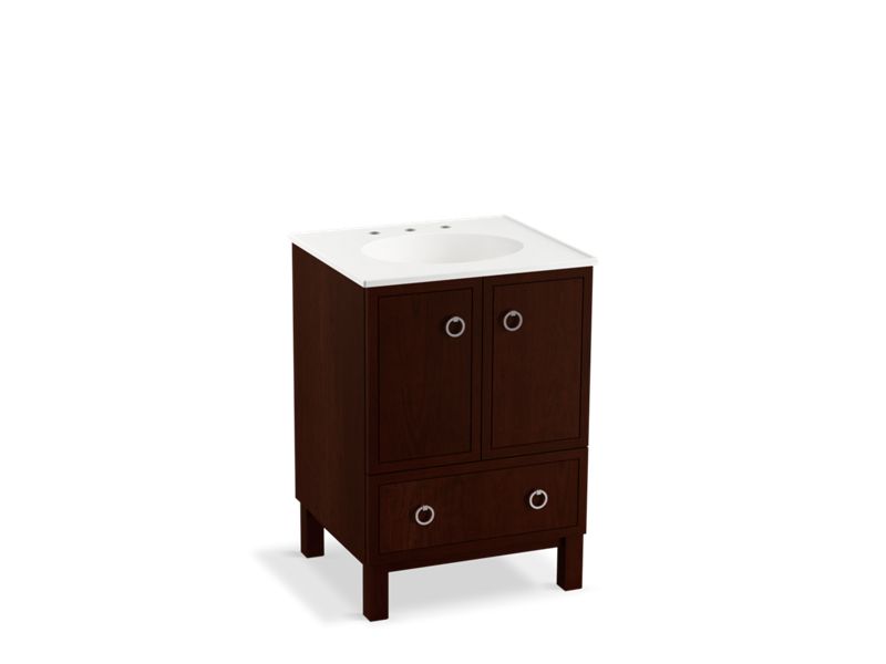 KOHLER K-99501-LG-1WG Jacquard 24" bathroom vanity cabinet with furniture legs, 2 doors and 1 drawer