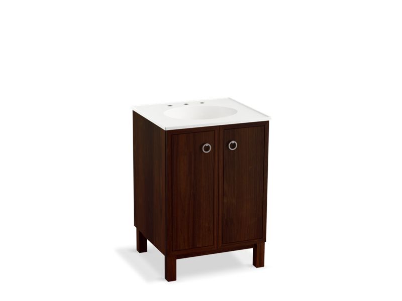 KOHLER K-99500-LG-1WB Jacquard 24" bathroom vanity cabinet with furniture legs and 2 doors