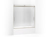 KOHLER K-706163-L Levity Sliding bath door, 62" H x 56-5/8 - 59-5/8" W, with 5/16" thick Crystal Clear glass