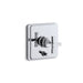 KOHLER T98757-3B-CP Pinstripe Rite-Temp(R) Pressure-Balancing Valve Trim With Diverter And Grooved Cross Handle, Valve Not Included in Polished Chrome