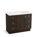 KOHLER K-99562-TK-1WC Poplin 42" bathroom vanity cabinet with toe kick, 1 door and 6 drawers