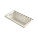 KOHLER K-1167-LFG-47 Underscore Rectangle 60" x 30" alcove BubbleMassage(TM) Air Bath with integral flange and left-hand drain