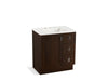 KOHLER K-99530-TKR-1WB Poplin 30" bathroom vanity cabinet with toe kick, 1 door and 3 drawers on right
