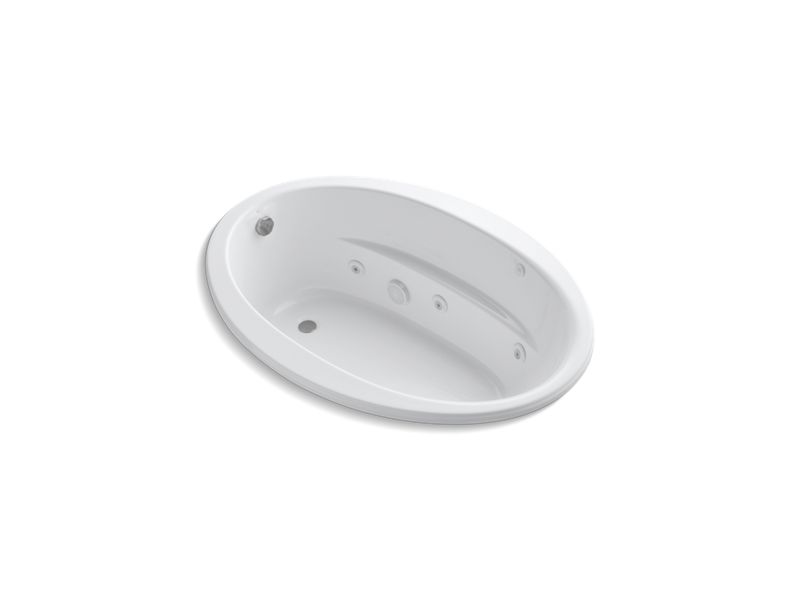 KOHLER K-1162-S1H-0 Sunward 60" x 42" oval drop-in whirlpool with heater