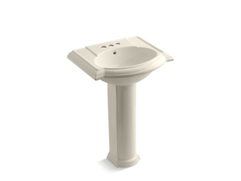 KOHLER 2286-4 Devonshire 24" pedestal bathroom sink with 4" centerset faucet holes