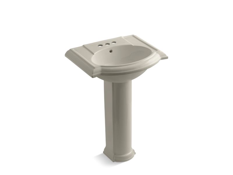 KOHLER 2286-4 Devonshire 24" pedestal bathroom sink with 4" centerset faucet holes