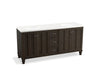 KOHLER K-99525-LG-1WC Damask 72" bathroom vanity cabinet with furniture legs, 4 doors and 3 drawers