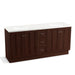 KOHLER K-99525-TKSD-1WG Damask 72" bathroom vanity cabinet with toe kick, 4 doors and 3 drawers, split top drawer