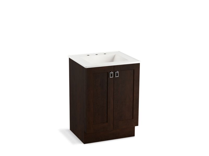KOHLER K-99526-TK-1WB Poplin 24" bathroom vanity cabinet with toe kick and 2 doors