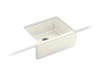 KOHLER 6573-5U-96 Alcott 25-1/4" X 22" X 8-5/8" Undermount Single-Bowl Farmhouse Kitchen Sink With 5 Oversize Faucet Holes in Biscuit