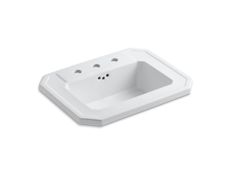 KOHLER K-2325-8-0 Kathryn Drop-in bathroom sink with 8" widespread faucet holes