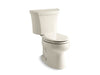 KOHLER 3988-RA-47 Wellworth Two-Piece Elongated Dual-Flush Toilet With Right-Hand Trip Lever in Almond