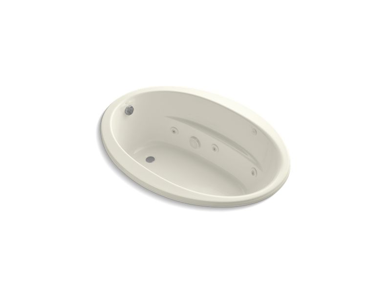KOHLER K-1162-S1H-96 Sunward 60" x 42" oval drop-in whirlpool with heater