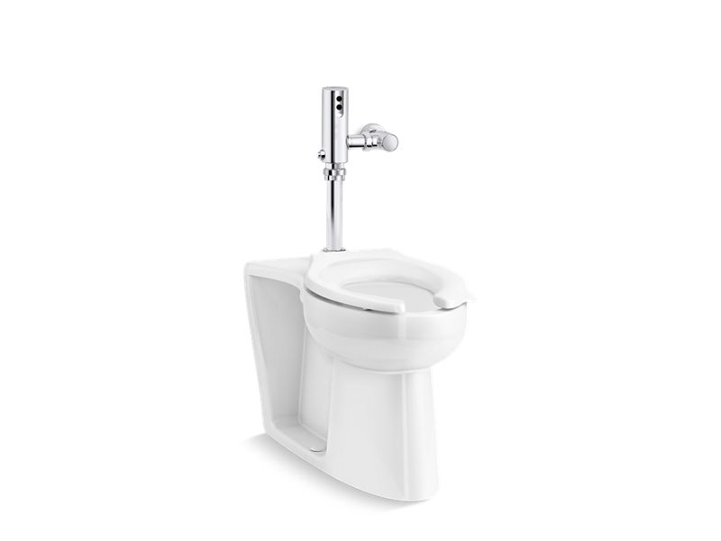 KOHLER K-PR25042-T5DS Modflex Adjust-a-Bowl Antimicrobial toilet with Mach Tripoint touchless DC 1.6 gpf flushometer