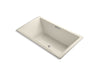 KOHLER K-1174-G-47 Underscore Rectangle 72" x 42" drop-in BubbleMassage(TM) Air Bath with center drain