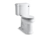 KOHLER 3837-RA-0 Devonshire Comfort Height Two-Piece Elongated 1.28 Gpf Chair Height Toilet With Right-Hand Trip Lever in White