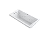 KOHLER K-1822-H2-0 Underscore Rectangle 66" x 32" drop-in whirlpool with heater without jet trim