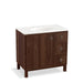 KOHLER K-99507-LGR-1WE Jacquard 36" bathroom vanity cabinet with furniture legs, 1 door and 3 drawers on right