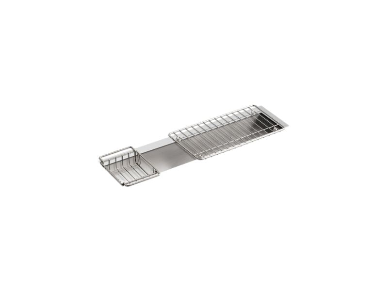 KOHLER 3155-NA Undertone 33" X 8-1/4" X 6-5/16" Undermount Single-Bowl Trough Kitchen Sink, Includes Wire Basket And Rack