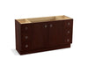 KOHLER K-99510-TK-1WG Jacquard 60" bathroom vanity cabinet with toe kick, 2 doors and 6 drawers