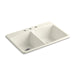 KOHLER K-5846-3 Brookfield 33" x 22" x 9-5/8" top-mount double-equal kitchen sink